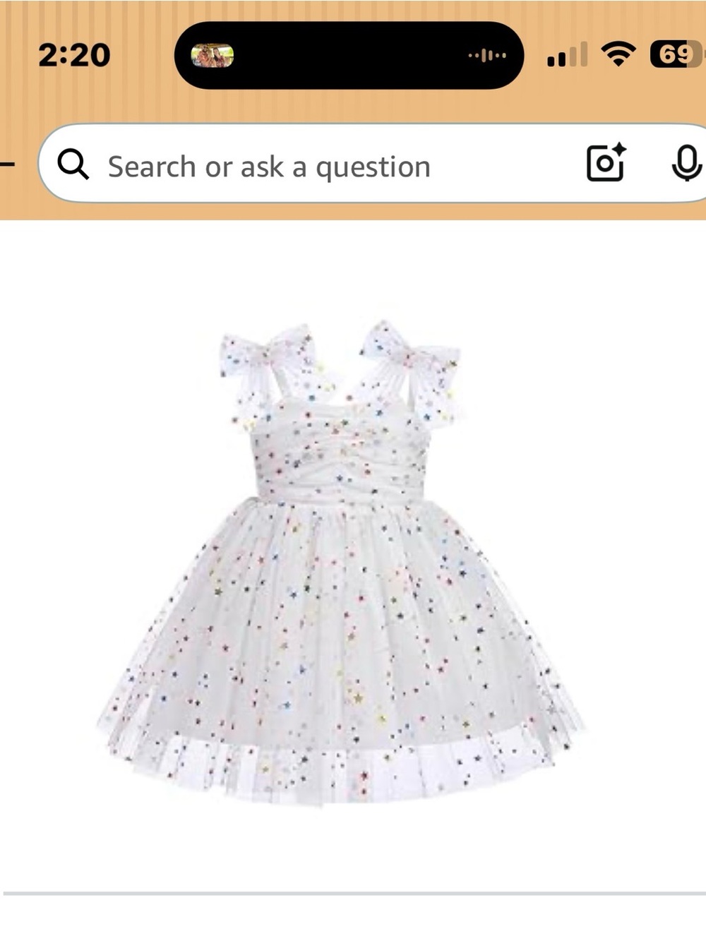 NWT White Star-Print Tulle Party Dress for Girls